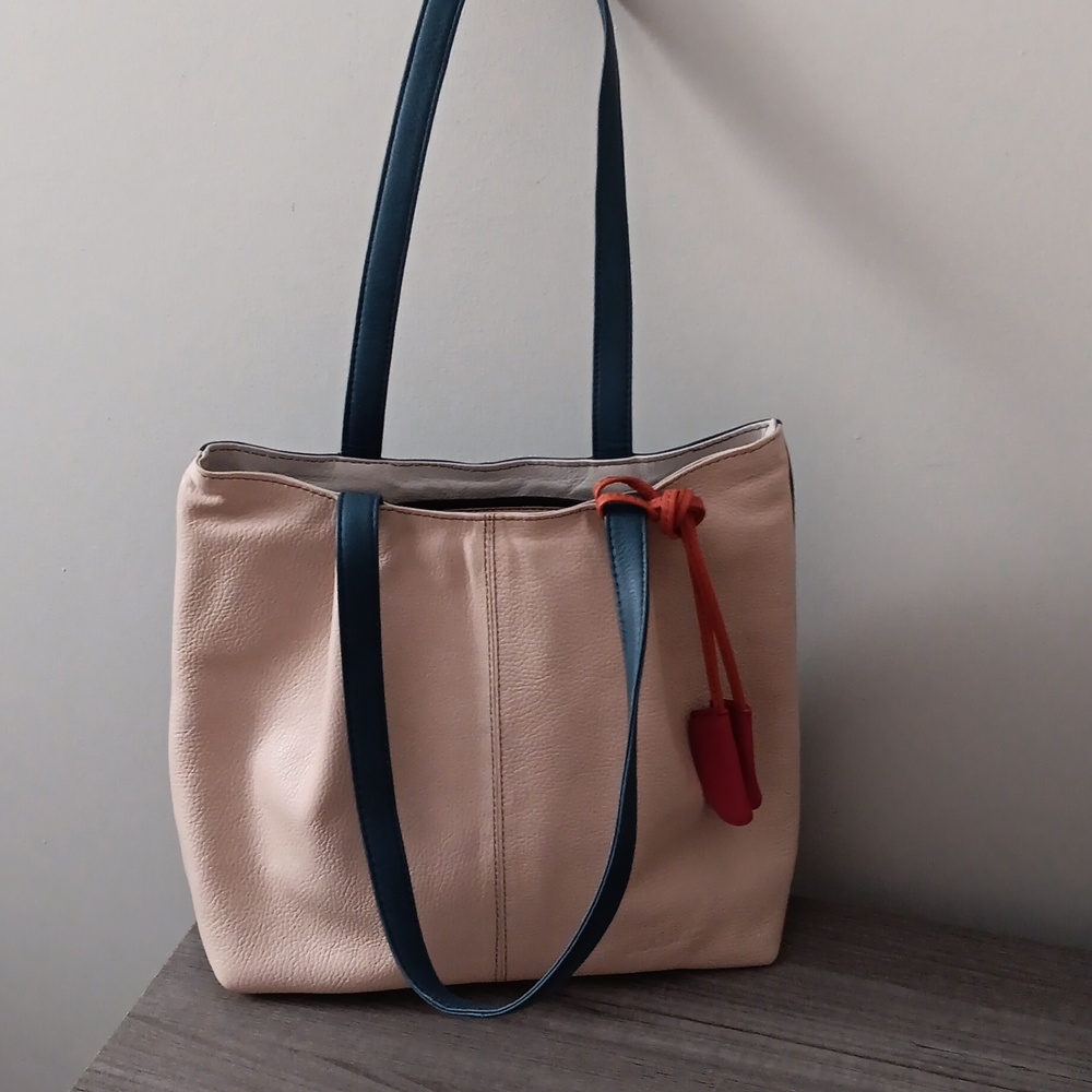 Elegant Cream and Blue Tote Bag